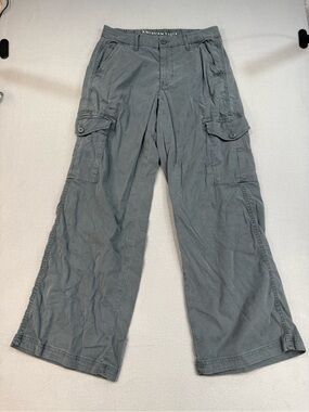 American Eagle Outfitters Wide-Leg Cargo Pants in Slate Gray